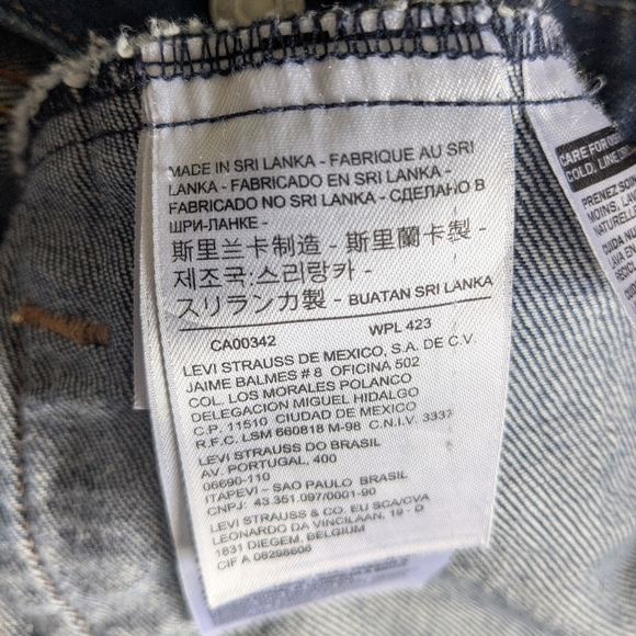 LEVI'S Women Jeans Jacket Size S Navy Blue With Pockets Button Down 100% Cotton - Picture 10 of 13